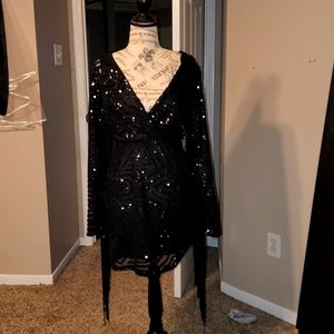 Black Sequined Gatsby Dress (Venus)